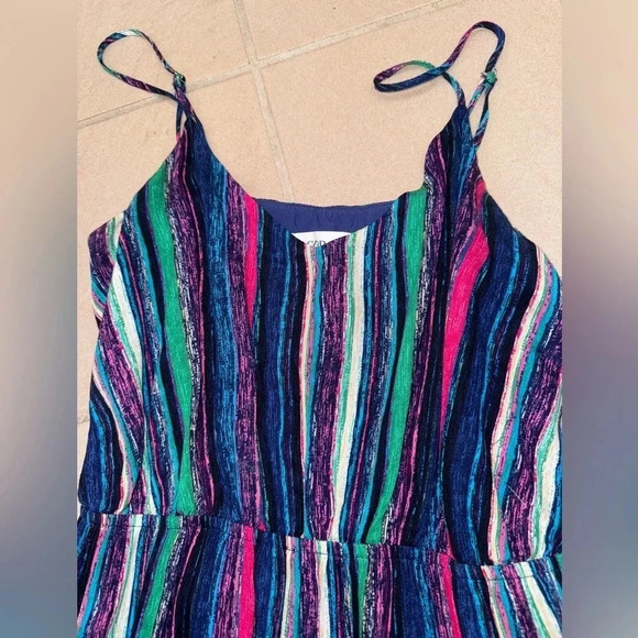 BEAUTIFUL FUN COLORFUL STRIPED MAXI DRESS SIZE MEDIUM - Picture 9 of 13